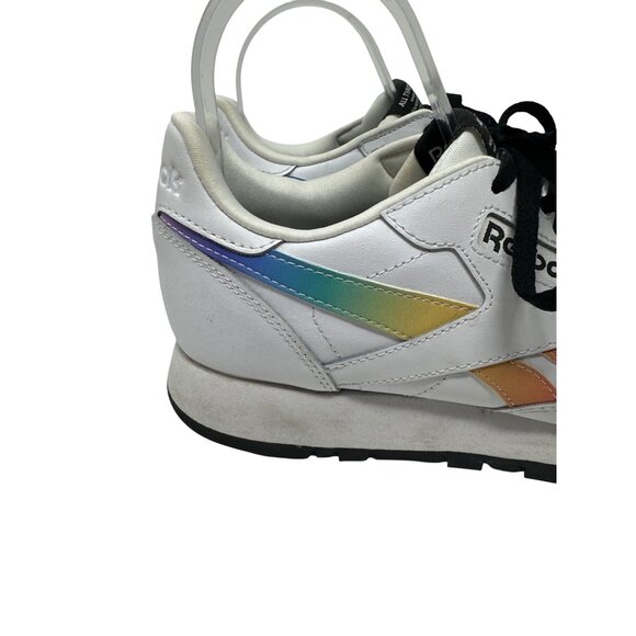 Reebok Classic Pride Edition Sneakers White W/ Rainbow Stripes Men's Size 8 - Picture 2 of 14